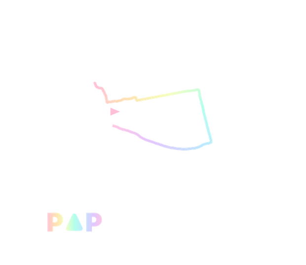 Rainbow gradient route art card